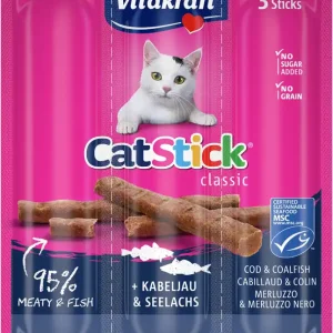 Markenware Vitakraft Cat Stick MiniKabeljau Seelachs 3 Stück
